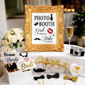 Vintage Wedding Photo Booth Sign Gold Frame Resin Stand Desktop