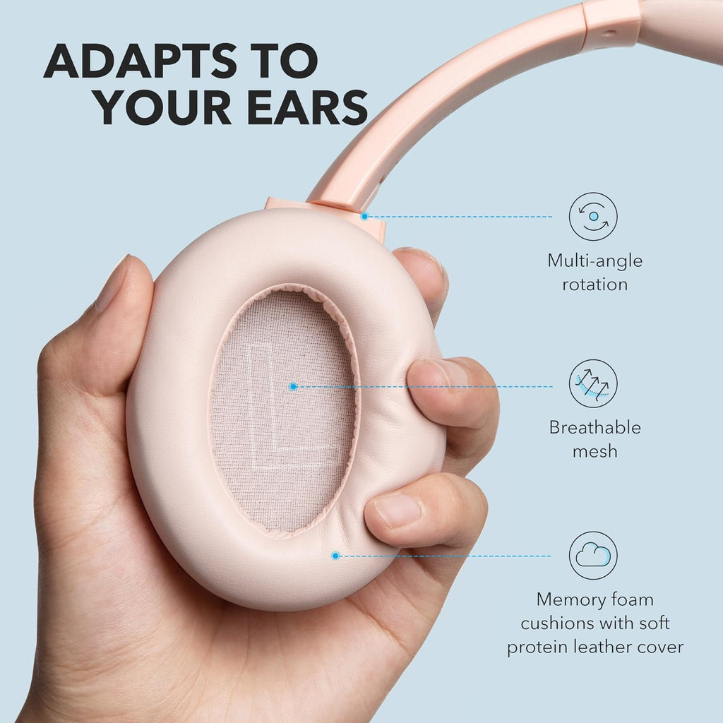 Anker Life Q20 Hybrid Active Noise Cancelling Headphones, Wireless Over Ear Bluetooth Headphones, 60H Playtime