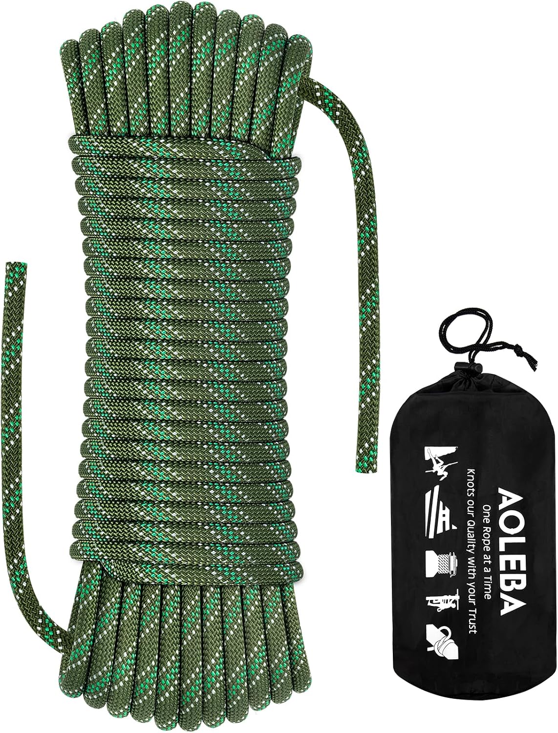 8.5mm Static Climbing Rope, Outdoor Rock Climbing Ropes, Heavy Duty Rappelling Rope for Fire Rescue, Escape
