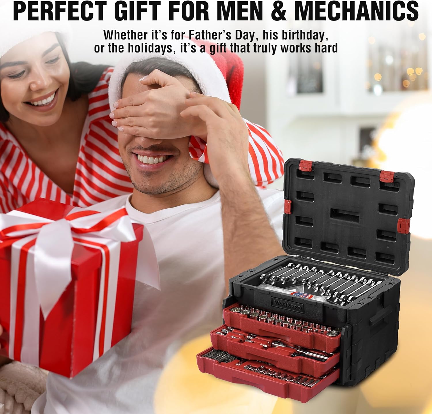 450-Piece Drive Socket Set 1/2" 1/4" 3/8", CR-V Metric and Imperial with Quick-Release Ratchet Wrench, Spanners, Bits