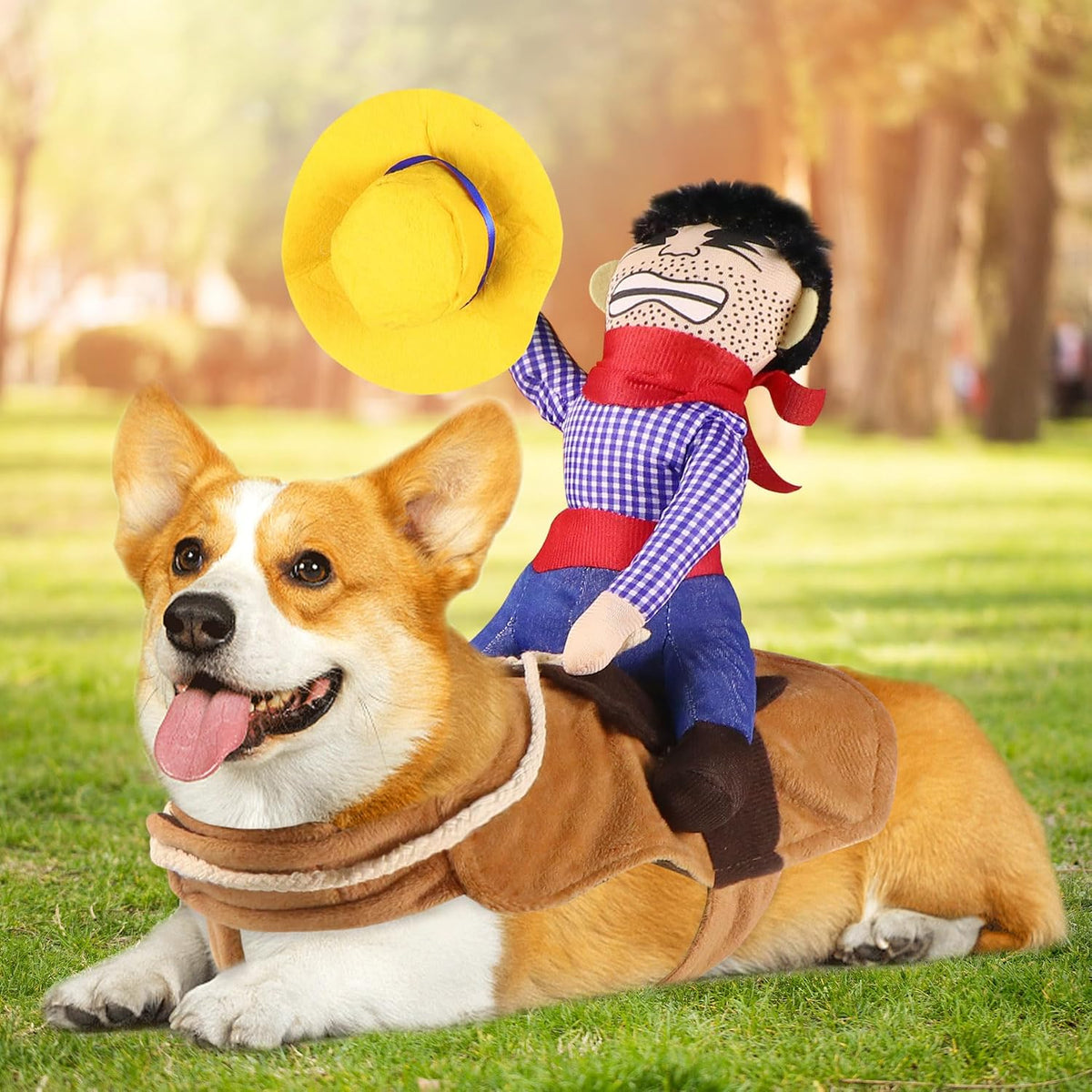 Dog Cowboy Costume, Dog Halloween Costumes Cowboy Rider Dog Costume Funny Dog Costume for Small Medium Large X-Large