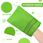 12 Pack Korean Exfoliating Mitts, Body Scrub, 8 x 5.5 in, Green
