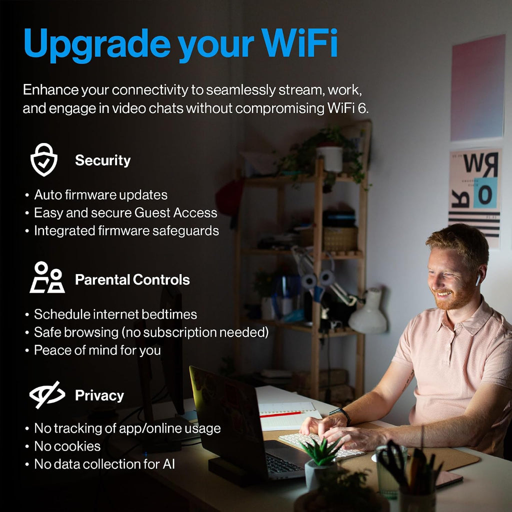 Multi-gig Micro Mesh WiFi 6 Router | Connect 100+ Devices | 2,000 Sq Ft Coverage | 3.0 Gbps Speeds | No App Required