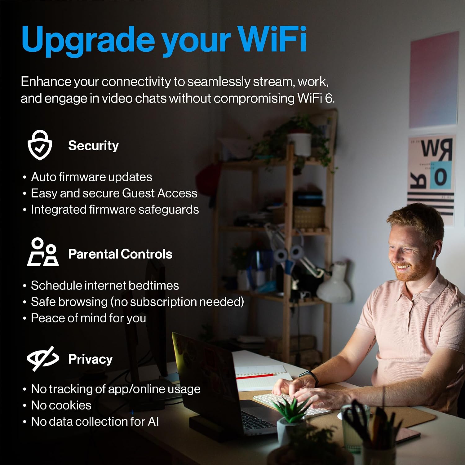 Multi-gig Micro Mesh WiFi 6 Router | Connect 100+ Devices | 2,000 Sq Ft Coverage | 3.0 Gbps Speeds | No App Required