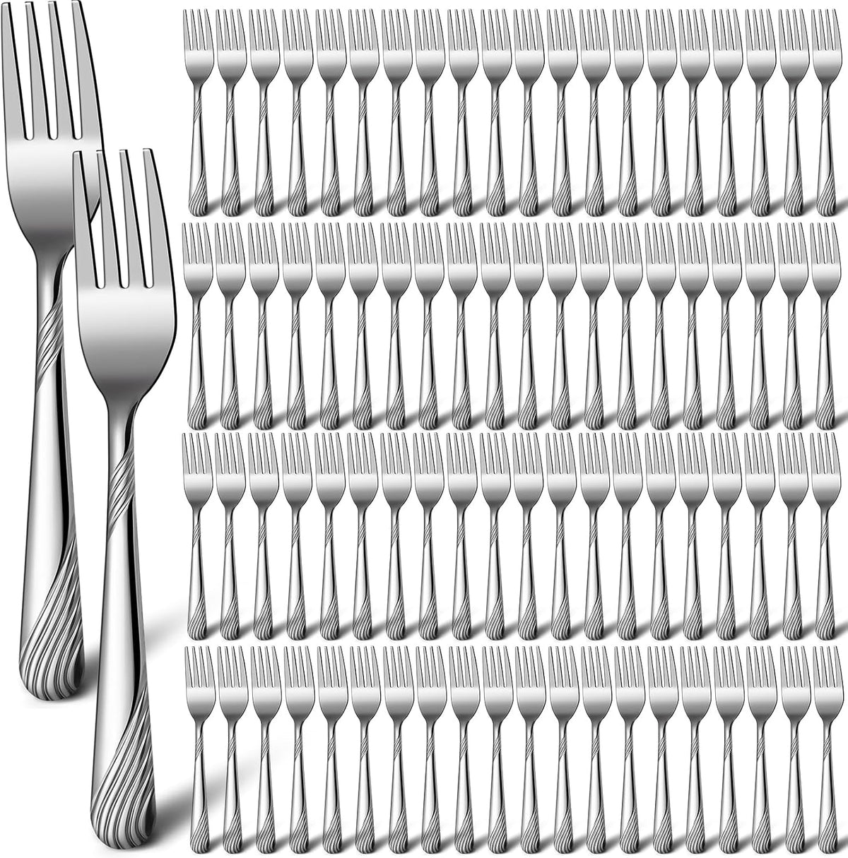 200 Pieces Stainless Steel Dinner Forks Bulk, Metal Fork, Stylish