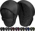 Boxing Pads Curved Focus Mitts, Maya Hide Leather Kara Hook and jab Training Pads, Adjustable Strap Ventilated, MMA