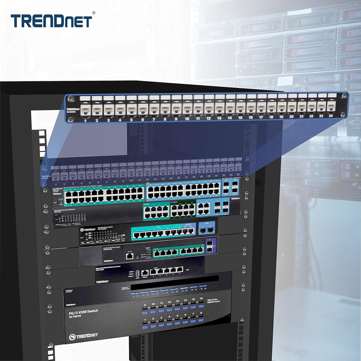 TRENDnet 24-Port Blank Keystone 1U Patch Panel, TC-KP24