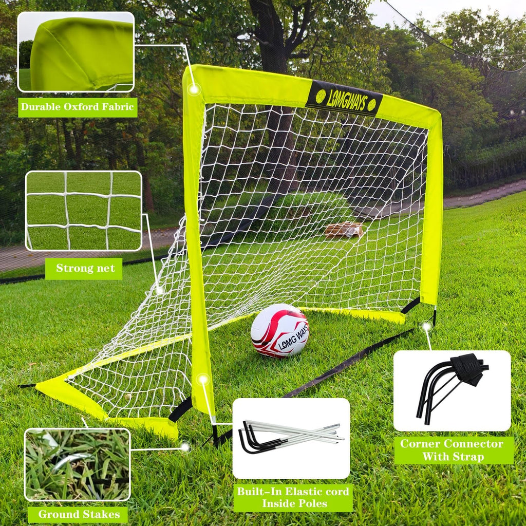 Soccer Goal for Kids + Youth with Carry Bag for Practice & Games | Indoor+Outdoor Use| Easy Set Up| Multiple Sizes|