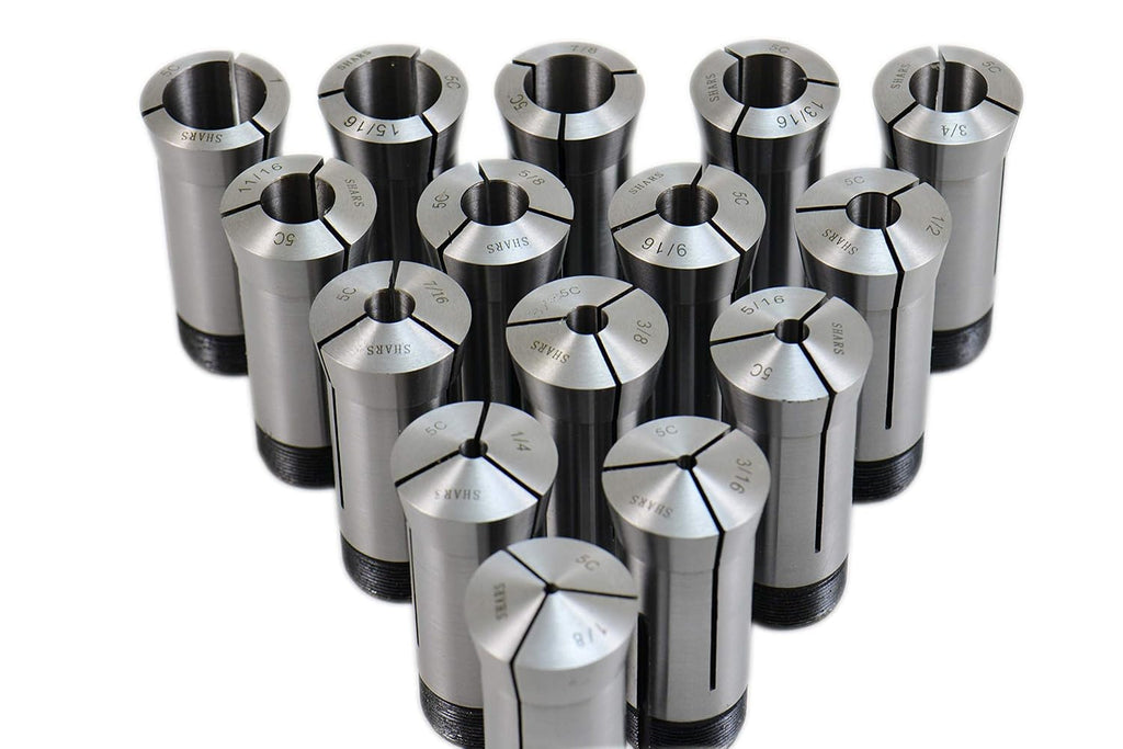 SHARS 15 PC 1/8"-1" by 16ths Precision 5C Collet Set 202-5287 M[