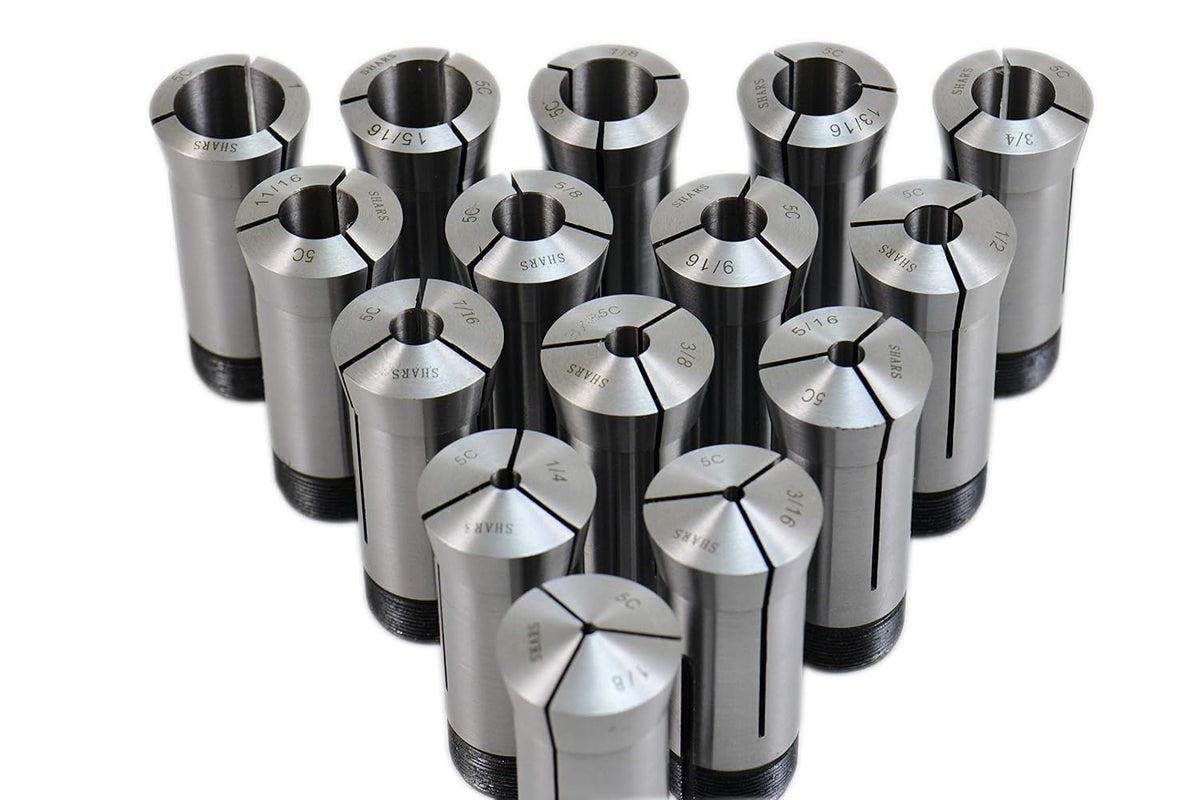 SHARS 15 PC 1/8"-1" by 16ths Precision 5C Collet Set 202-5287 M[