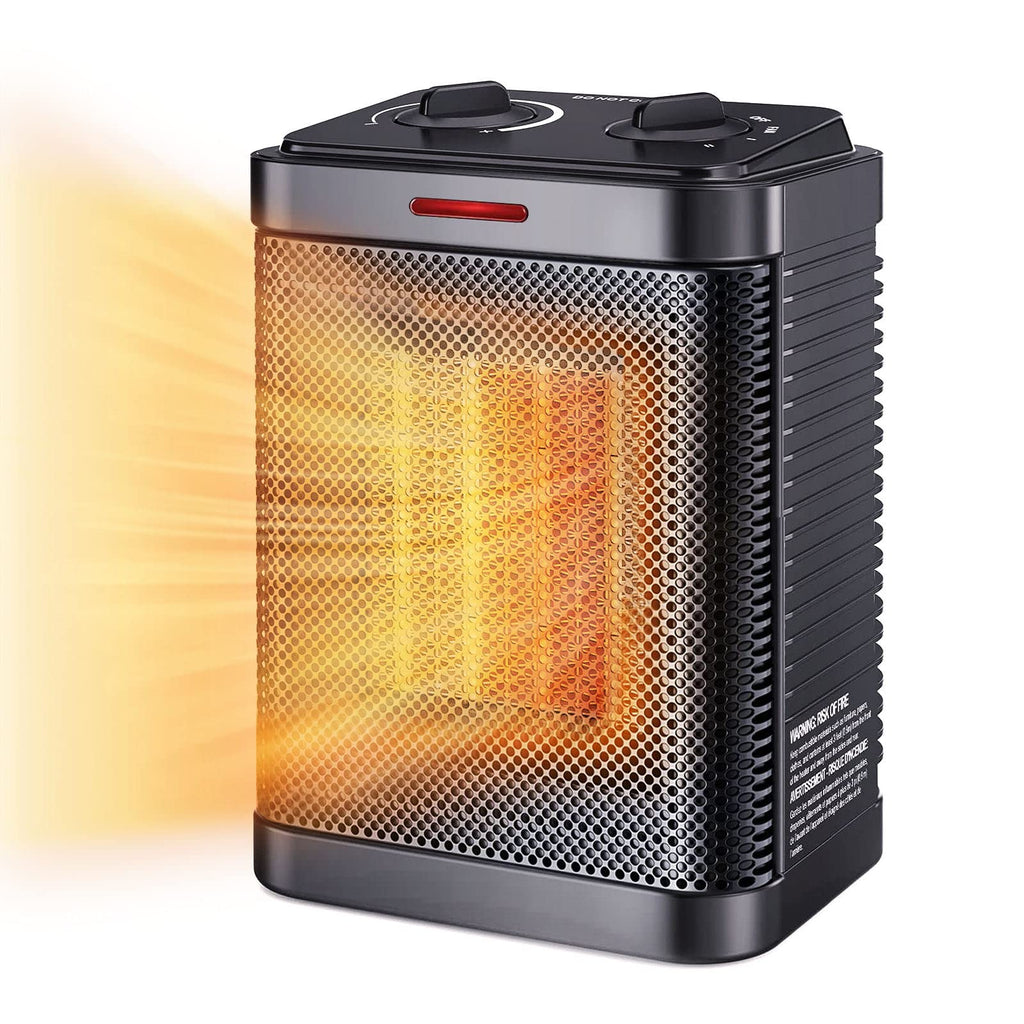 1500W Ceramic Space Heater, Fast Portable Indoor Heater, Black