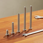 M10x1.5 x 60mm Hex Head Screws Bolts, 304 Stainless Steel (A2-70), Bright Finish, Fully Threaded, Hexagon Head Bolts, Quantity 6