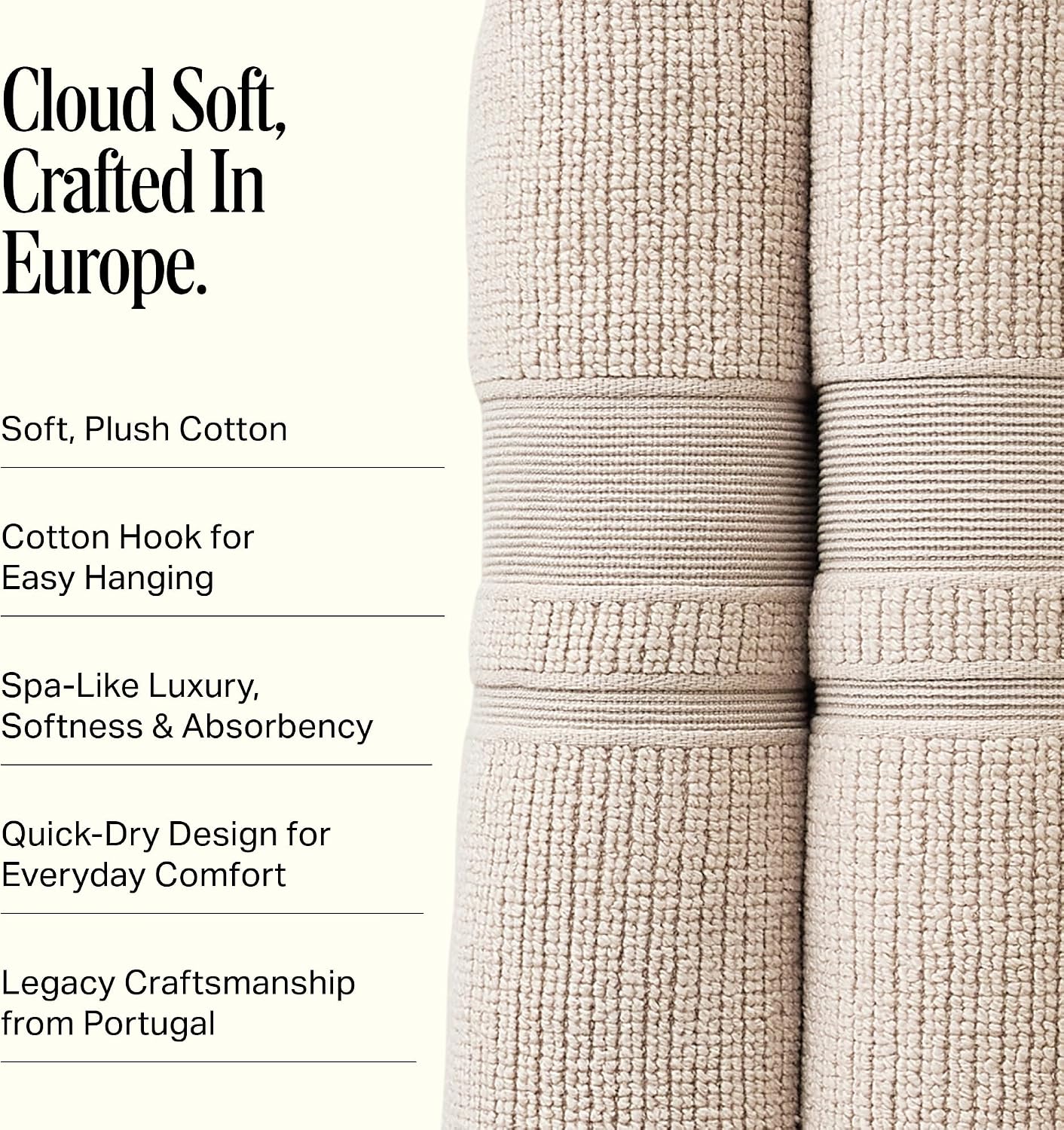 Douro Bath Towels 2 Pack, 54.25 x 26.5 in, Clay | 100% Cotton Bath Towels Set, Large Soft Absorbent Spa Towels, Made