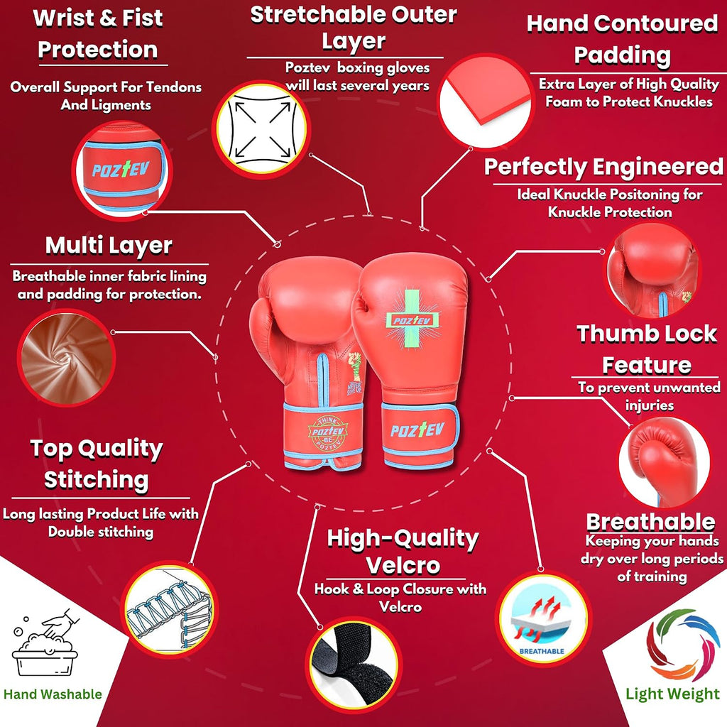 Boxing Gloves for Men & Women Professional Workout Gloves for Sparring, Heavy Bag Training - Muay Thai Focus Mitts