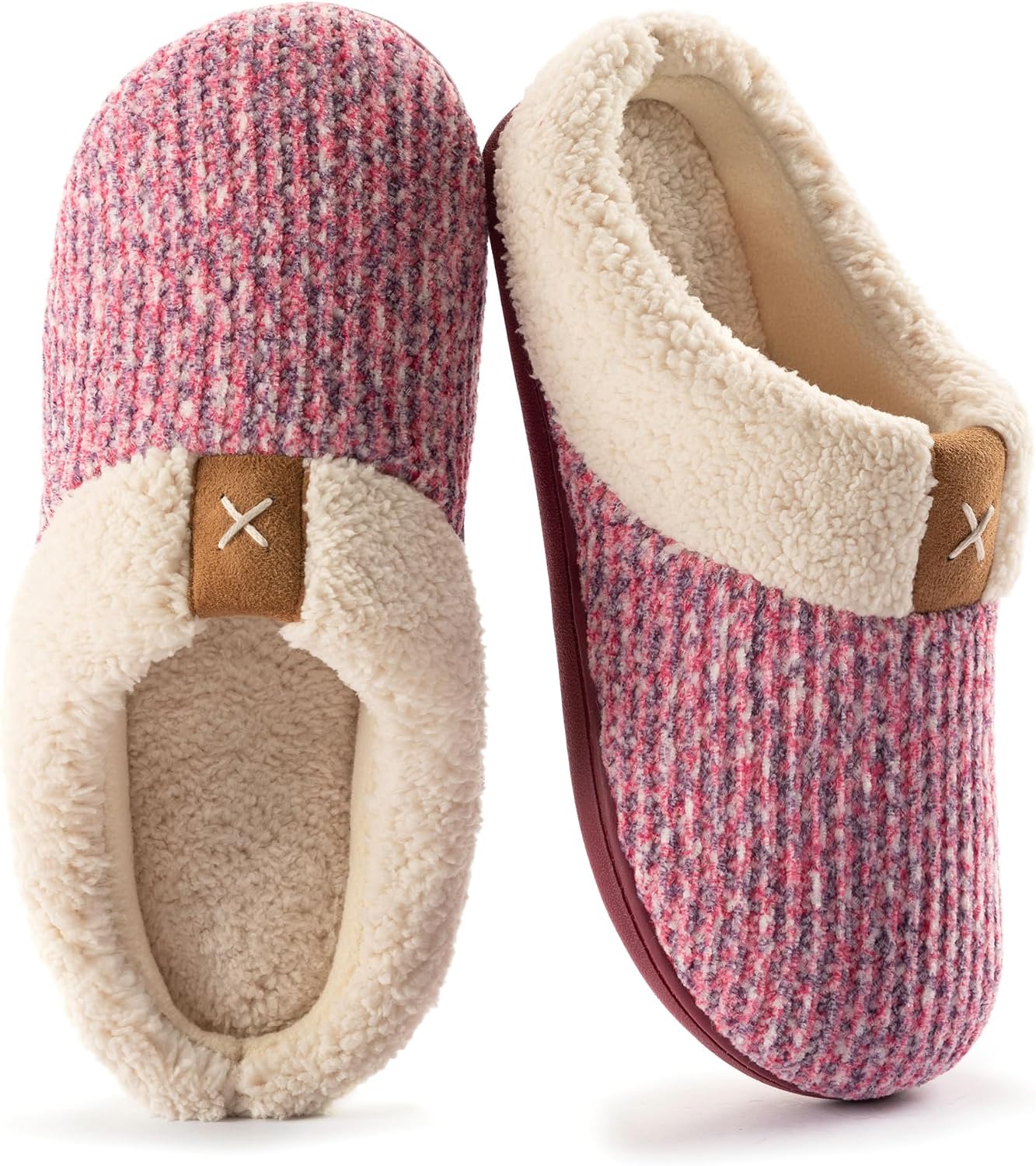 Women's Indoor Bedroom Slipper with Memory Foam, Gift for Women, Wool-Like House Shoe with Anti-Skid Rubber Sole for
