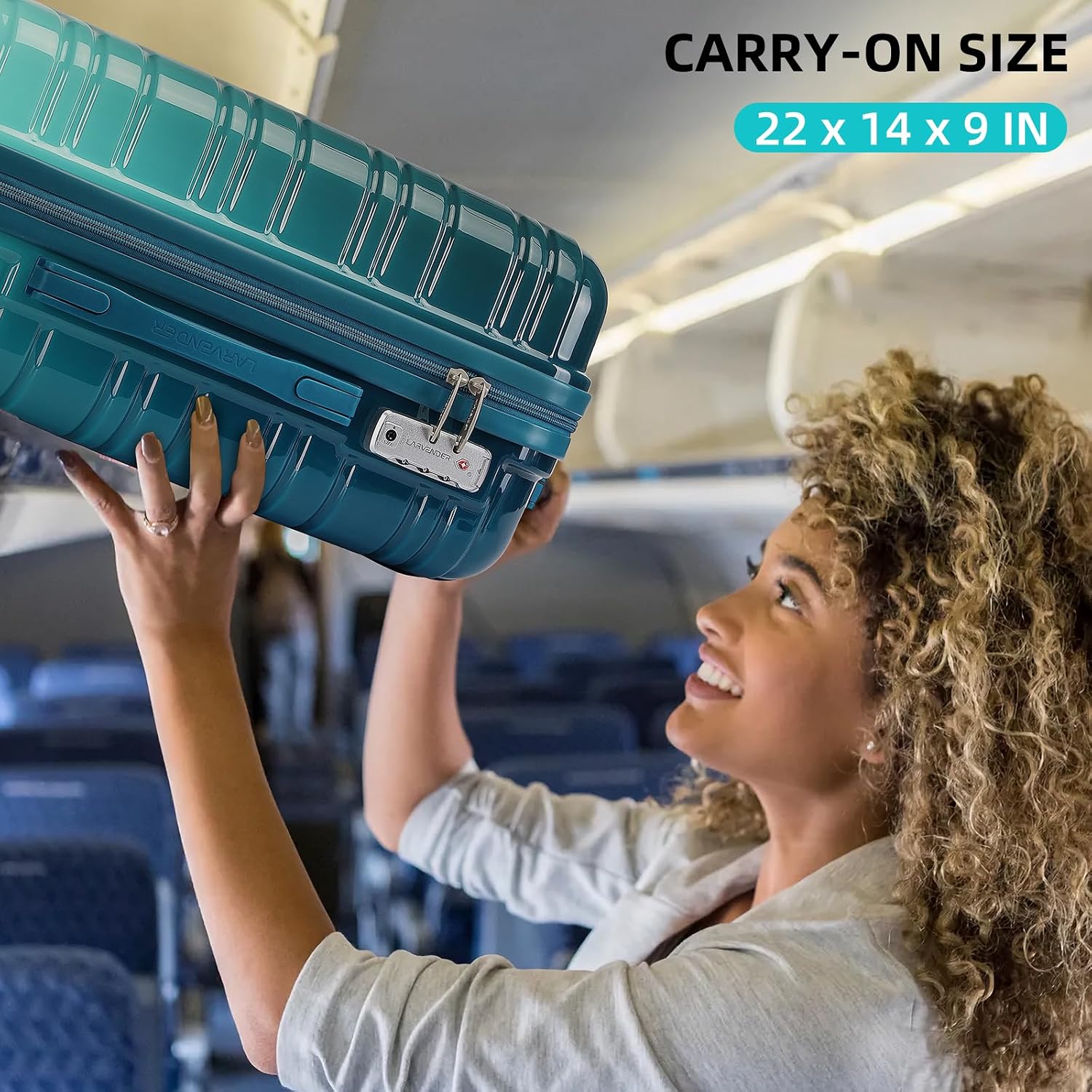 Luggage Sets 3 Piece, 20 Inch Carry on Luggage 22x14x9 Airline Approved Hardside PC+ABS Suitcase Set with Spinner