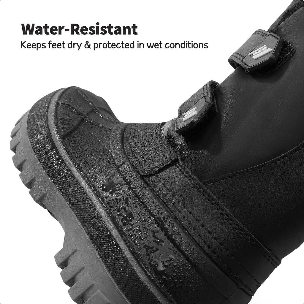 Unisex Snow Waterproof Winter Boots | Warm Faux Fur Lined Outdoor Secure Grip Anti Slip Outsole Easy Wear Windproof