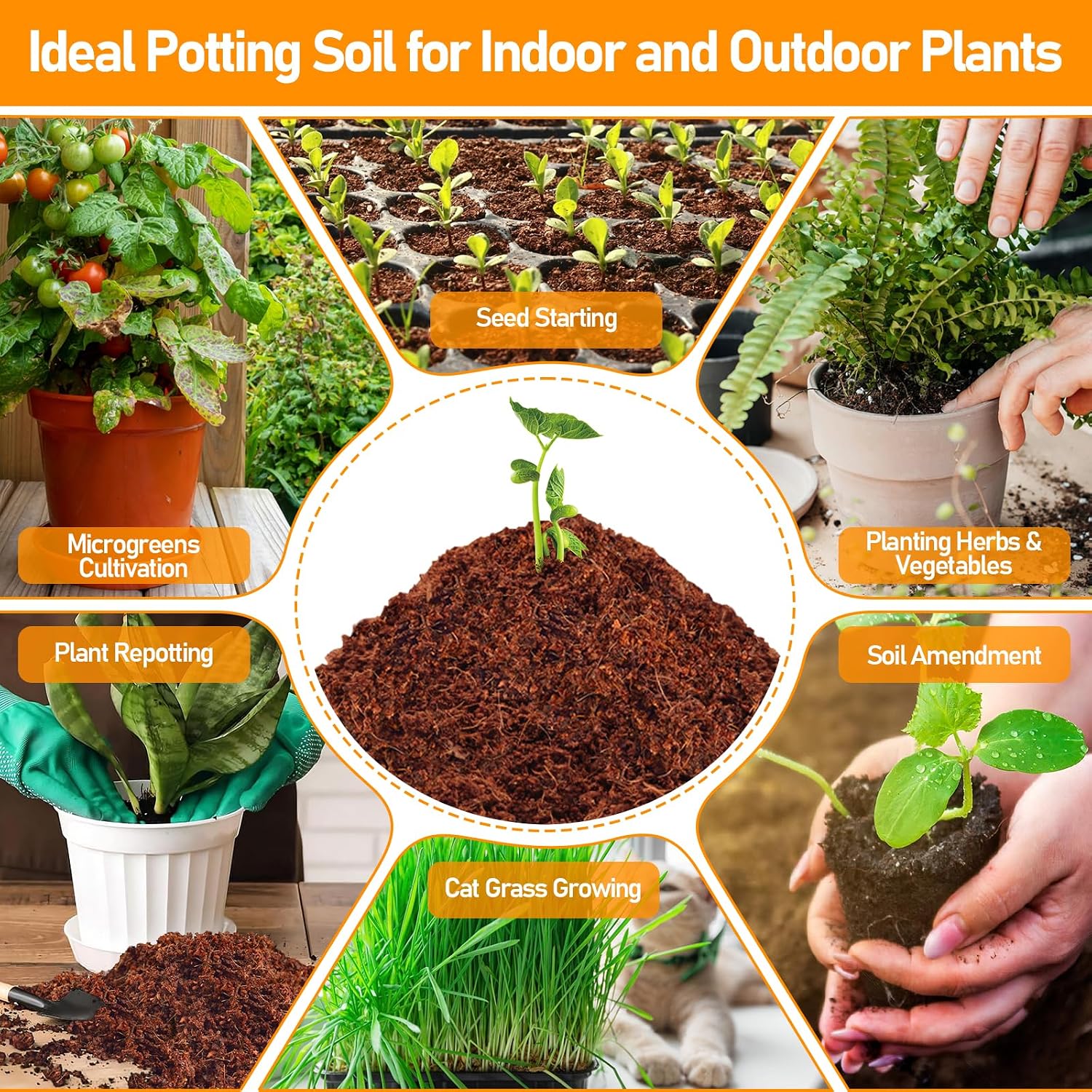 50 Pcs 30mm Coco Coir Pellets Organic Seed Starter Soil Potting Mix | Compressed & Quick Expansion Coconut Fiber