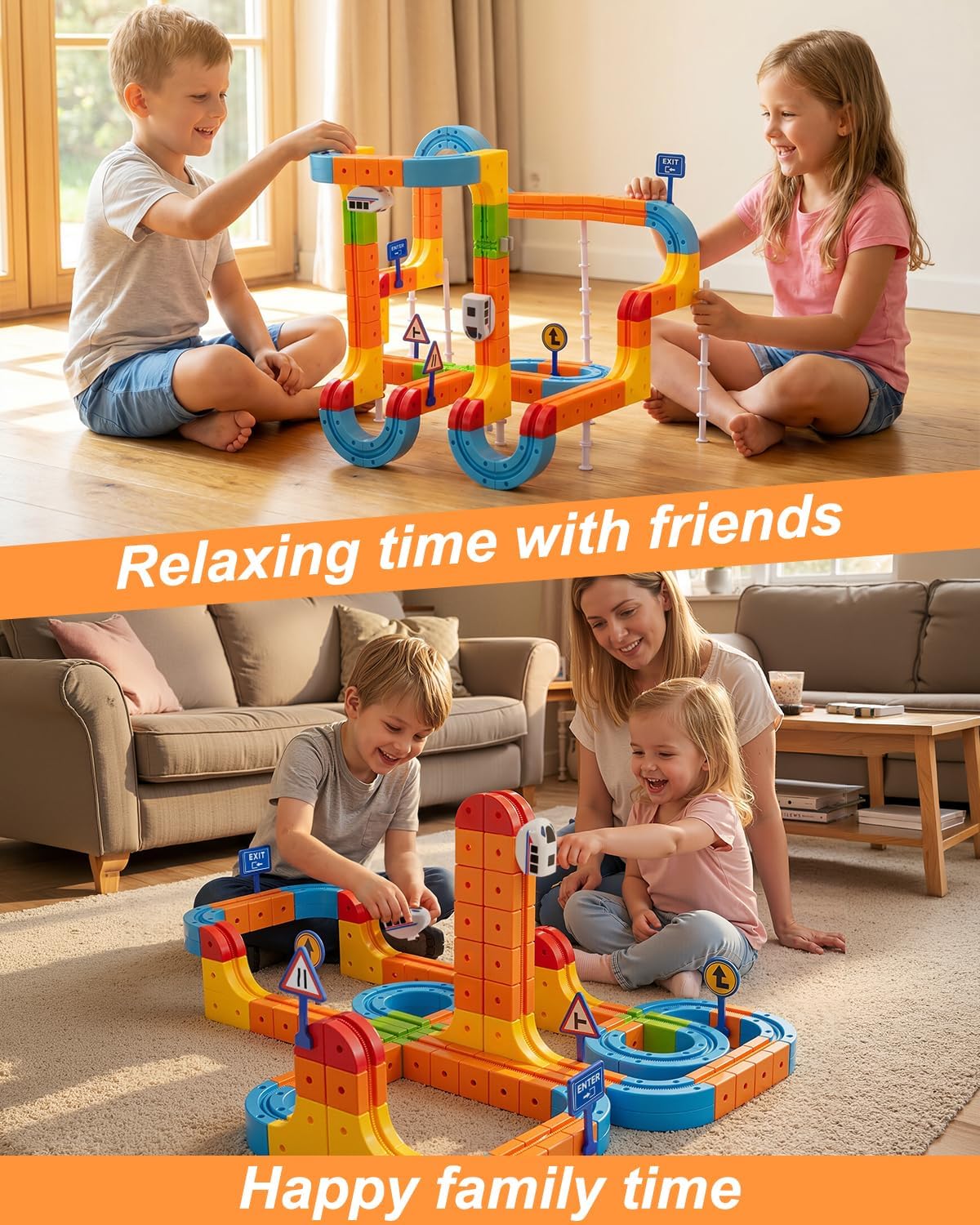 Electric Train Set for Kids, 3D Cube Track with Gravity-Defying Loop | 147pcs Track Building Cube Set with 2 Electric