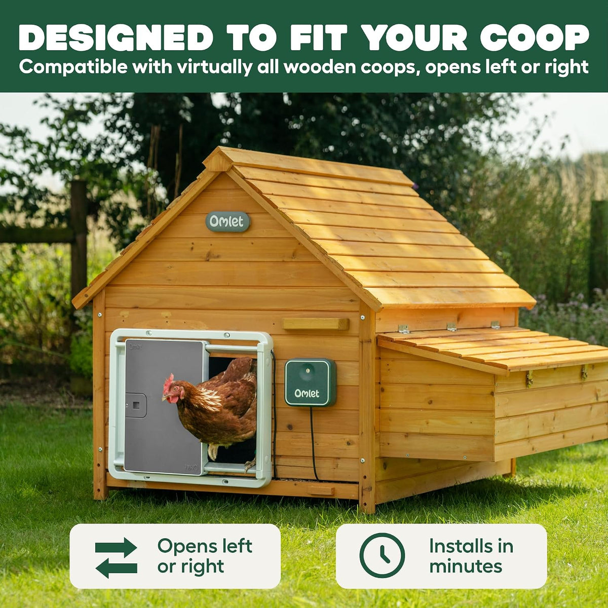 Smart Automatic Chicken Coop Door Opener | WiFi & App Control | Light Sensor or Timer | Built-in Safety Sensors |