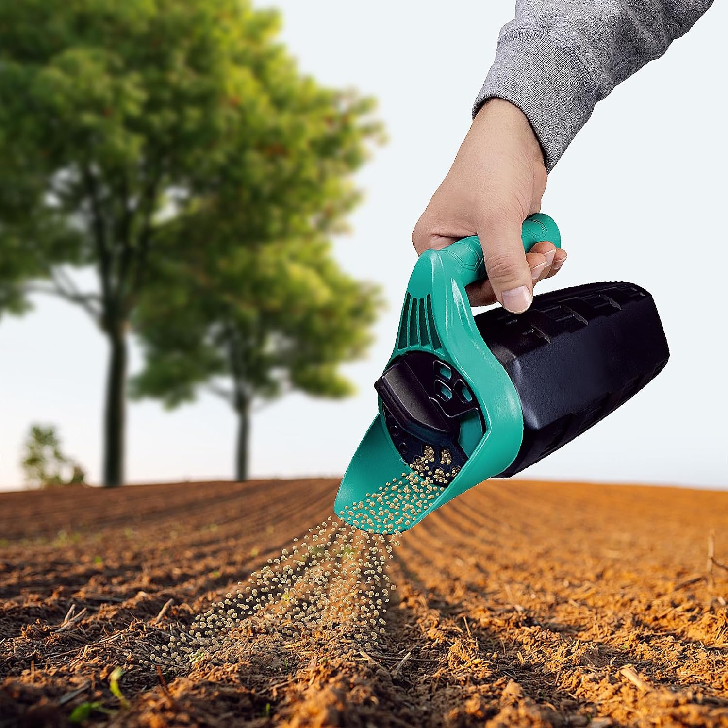 30 oz Hand Seed Spreader, Adjustable Lawn Seed Spreader | Multipurpose Handheld Fertilizer Spreader with Adjustable