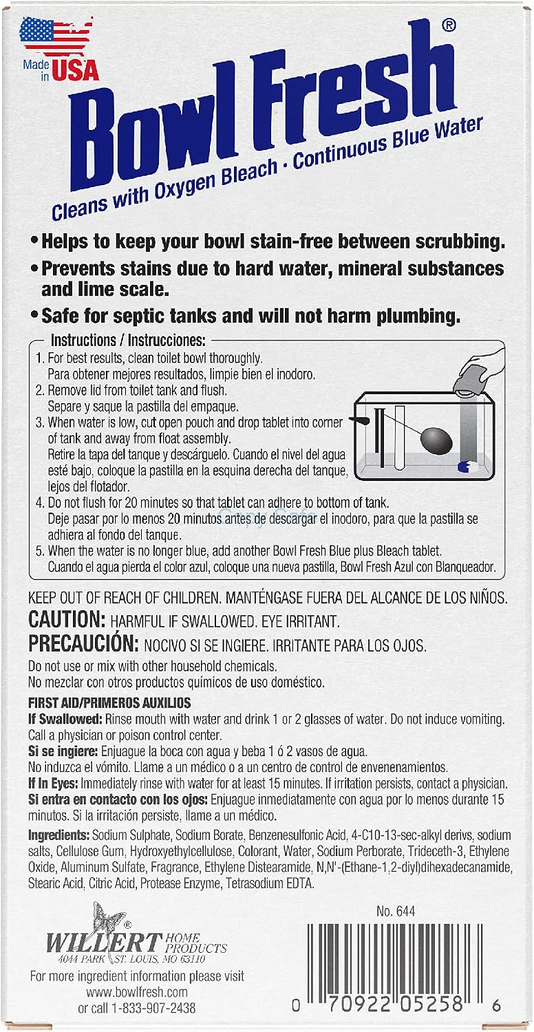 Blue plus Borax Toilet Bowl Cleaner Tablets - 5 Pack