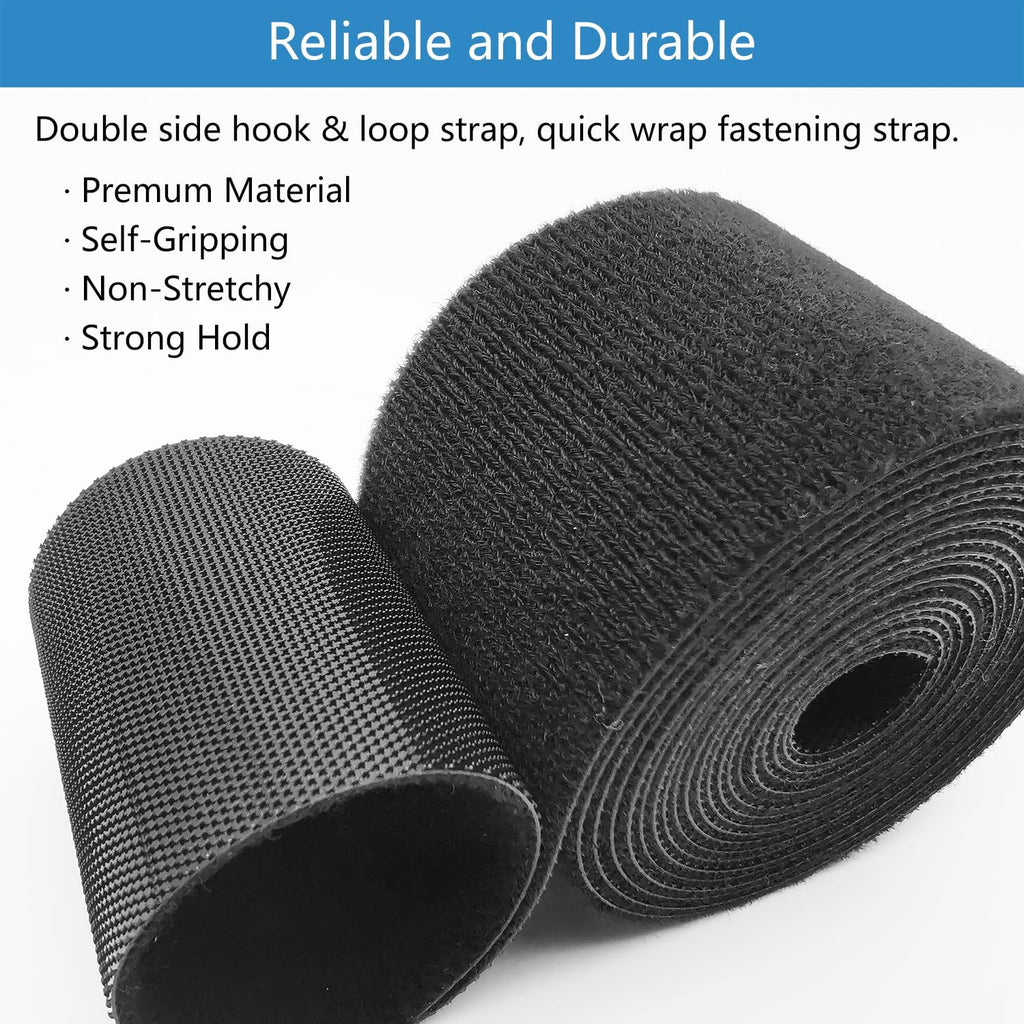 Double-Sided Hook and Loop Straps, 2 Inch x 8 Feet