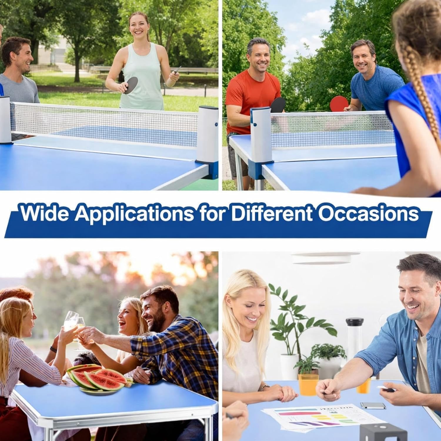 Table Tennis Table Portable Foldable Tables Tennis Game Set with 2 Tabled Tennises Paddles 10 Tabled Tennises Ball
