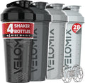 4 Pack 28oz Protein Shaker Bottle for Protein Mixes, Silver Aurora | 4x Wire Whisk, Leak Proof Shaker Cups for