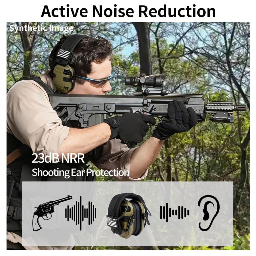 Electronic Shooting Earmuffs NRR23dB Sound Amplification Hearing Protection