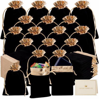 50 Pack Velvet Bags, Jewelry Pouches Bag with Drawstring