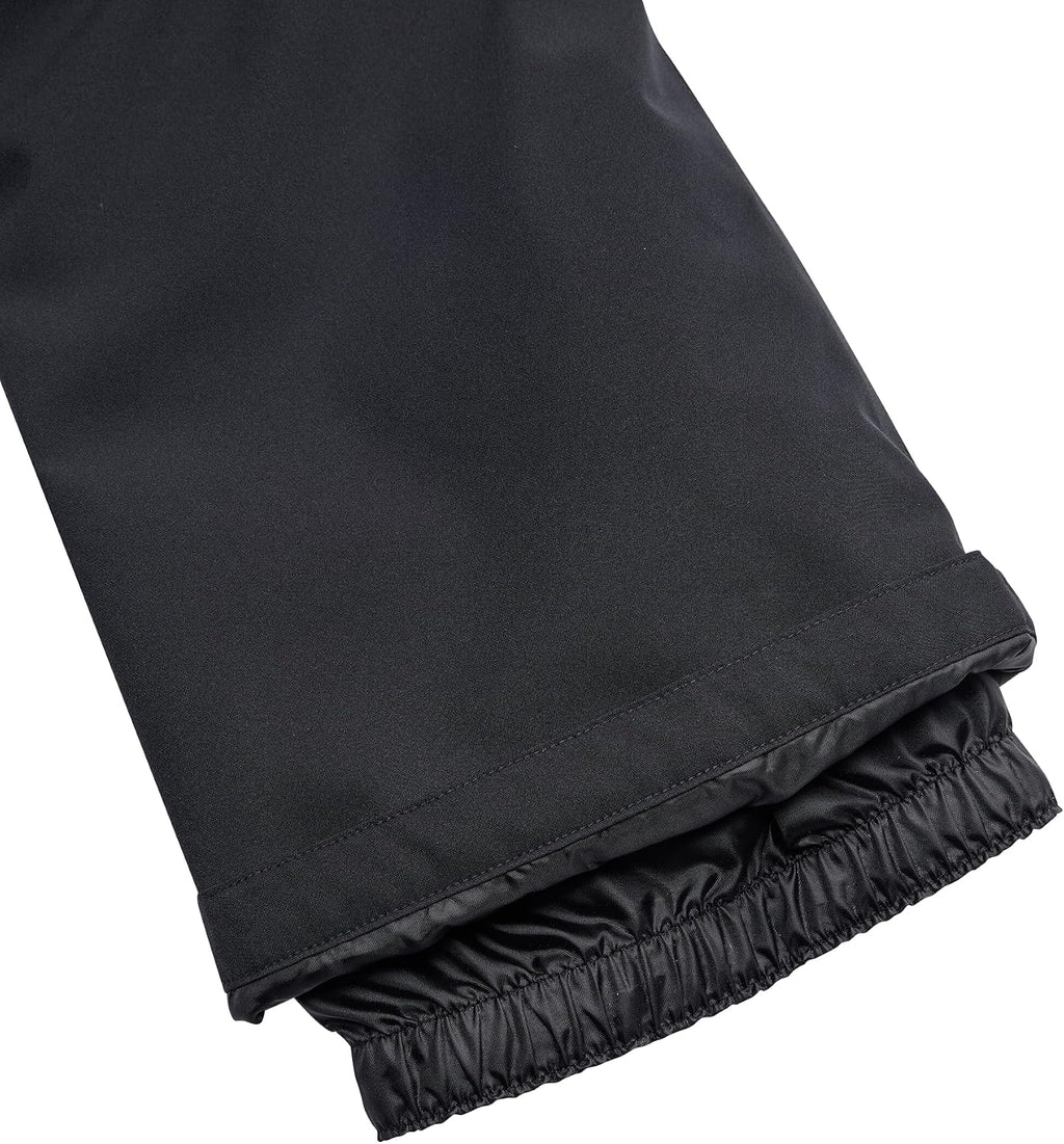 Girls' Heavyweight Ski Snow Bib Overalls, Insulated & Waterproof, Black, 16