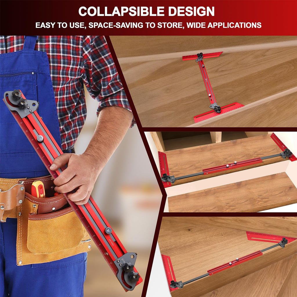 Portable Stair Tread Template Tool, Simple Assembly Stair Measuring Tool