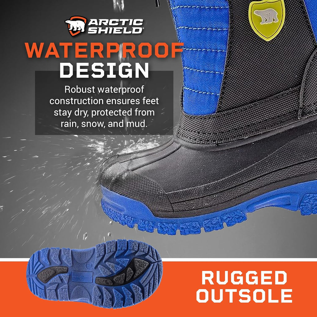 Unisex Kids Winter Boots - Warm Waterproof Insulated Comfortable Easy On/Off Kids Snow Boots for Boys and Girls