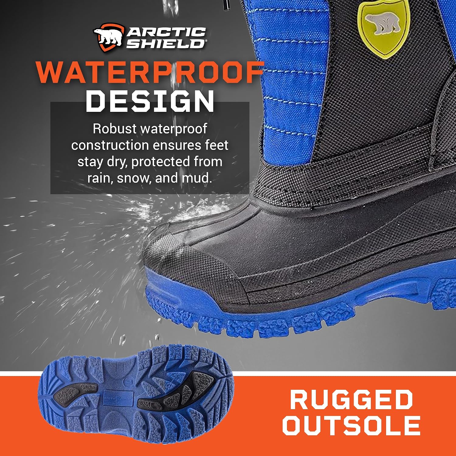 Unisex Kids Winter Boots - Warm Waterproof Insulated Comfortable Easy On/Off Kids Snow Boots for Boys and Girls