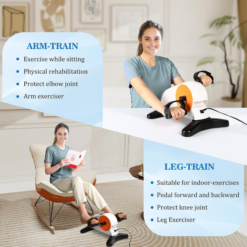 Motorized Pedal Exerciser for Seniors with Leg Support