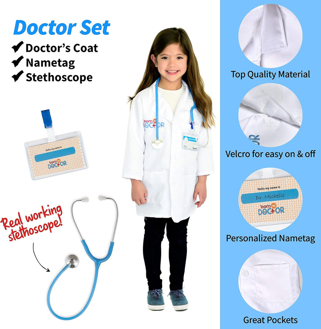 3-in-1 Kids Dress Up Clothes, Police, Firefighter, Doctor, 3+ | Machine-washable pretend-play toddler costume set