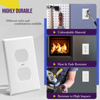 ENERLITES 5 Pack Outlet Covers Wall Plate for Duplex Receptacle, White