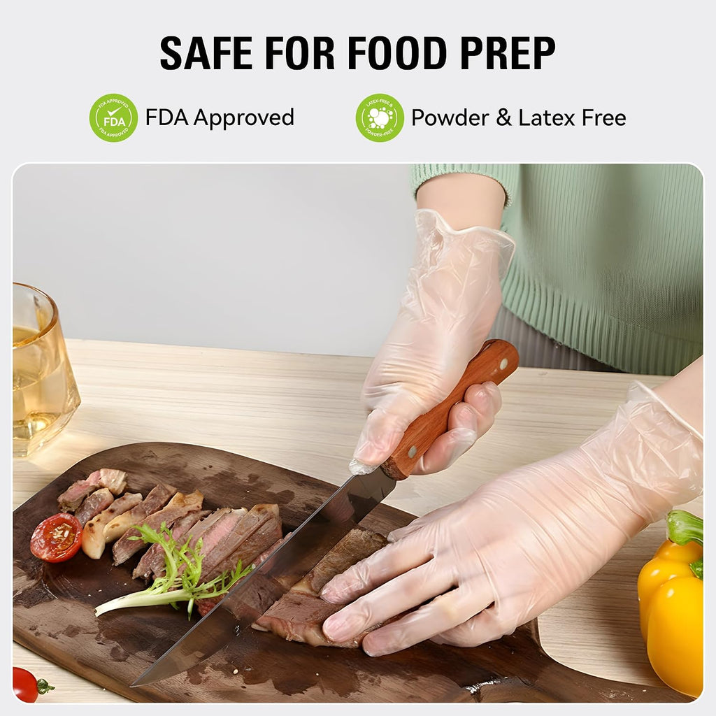 Disposable Vinyl Gloves, Food Safe