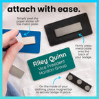10 Premium Quality Magnetic Name Tag Holders with 3 Neodymium Magnets