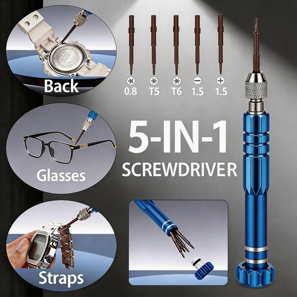 Watch Link Removal kit - Adjustment Tool Kit,Watch Band Tool with Spring Bars,5-in-1 Precision
