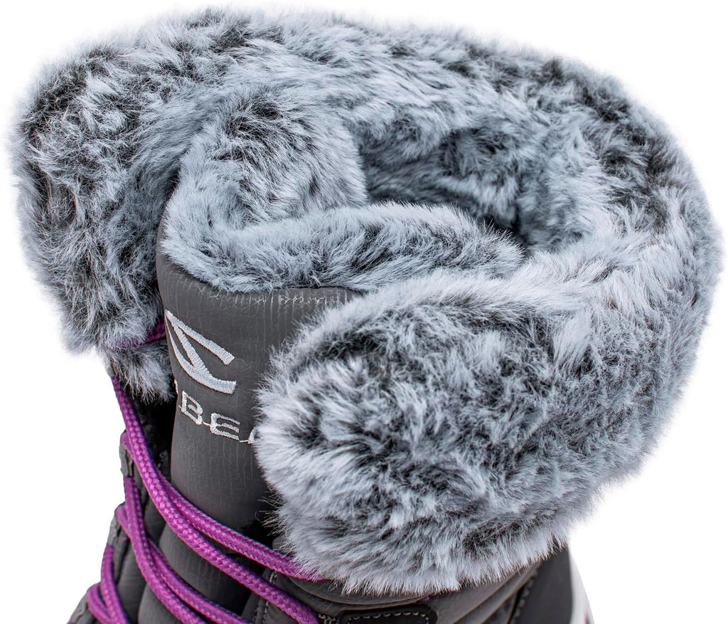 Kids Winter Snow Boots Waterproof Outdoor Warm Faux Fur Lined Shoes