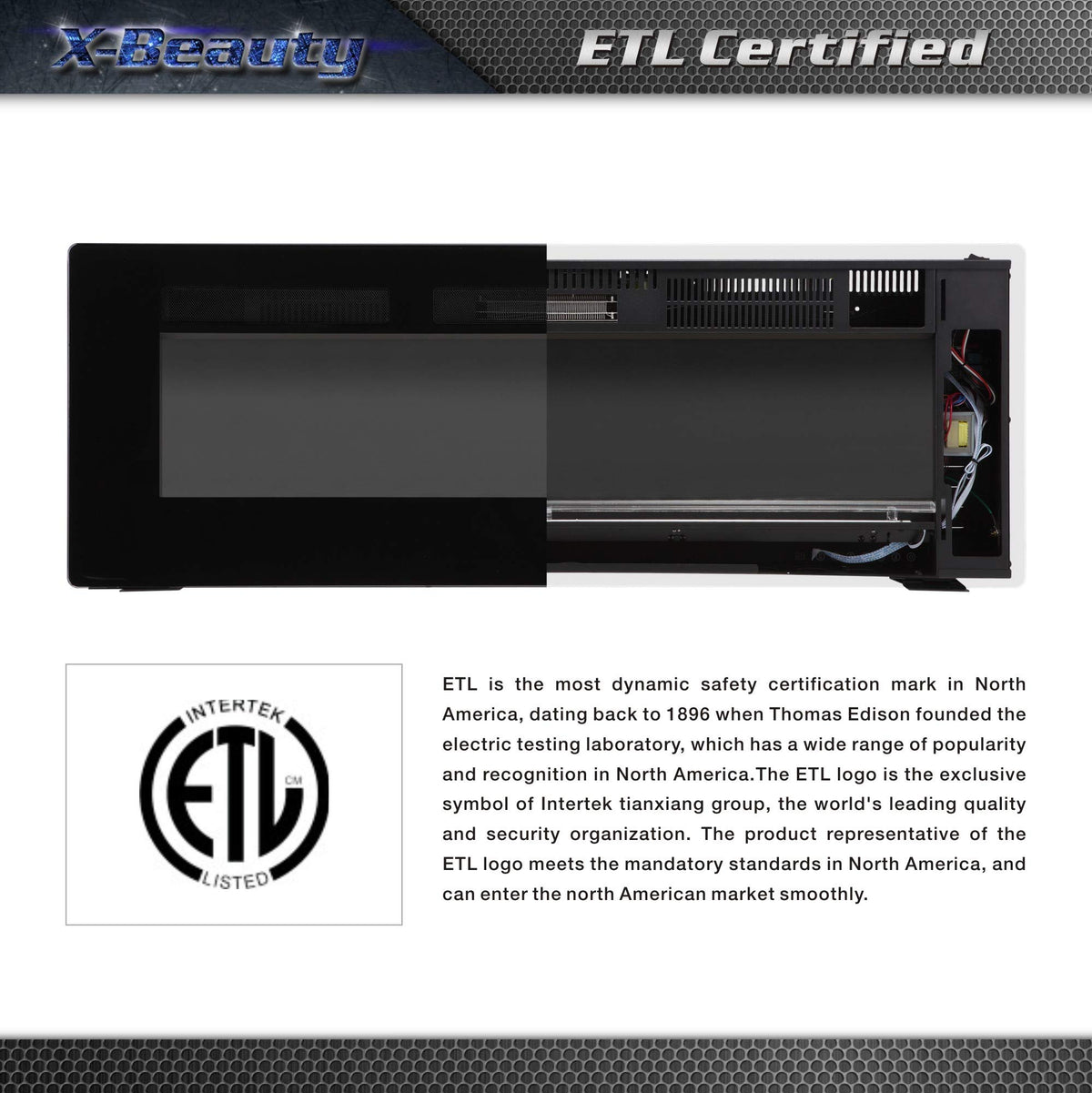 60 inch Electric Fireplace Recessed and Wall Mounted Insert