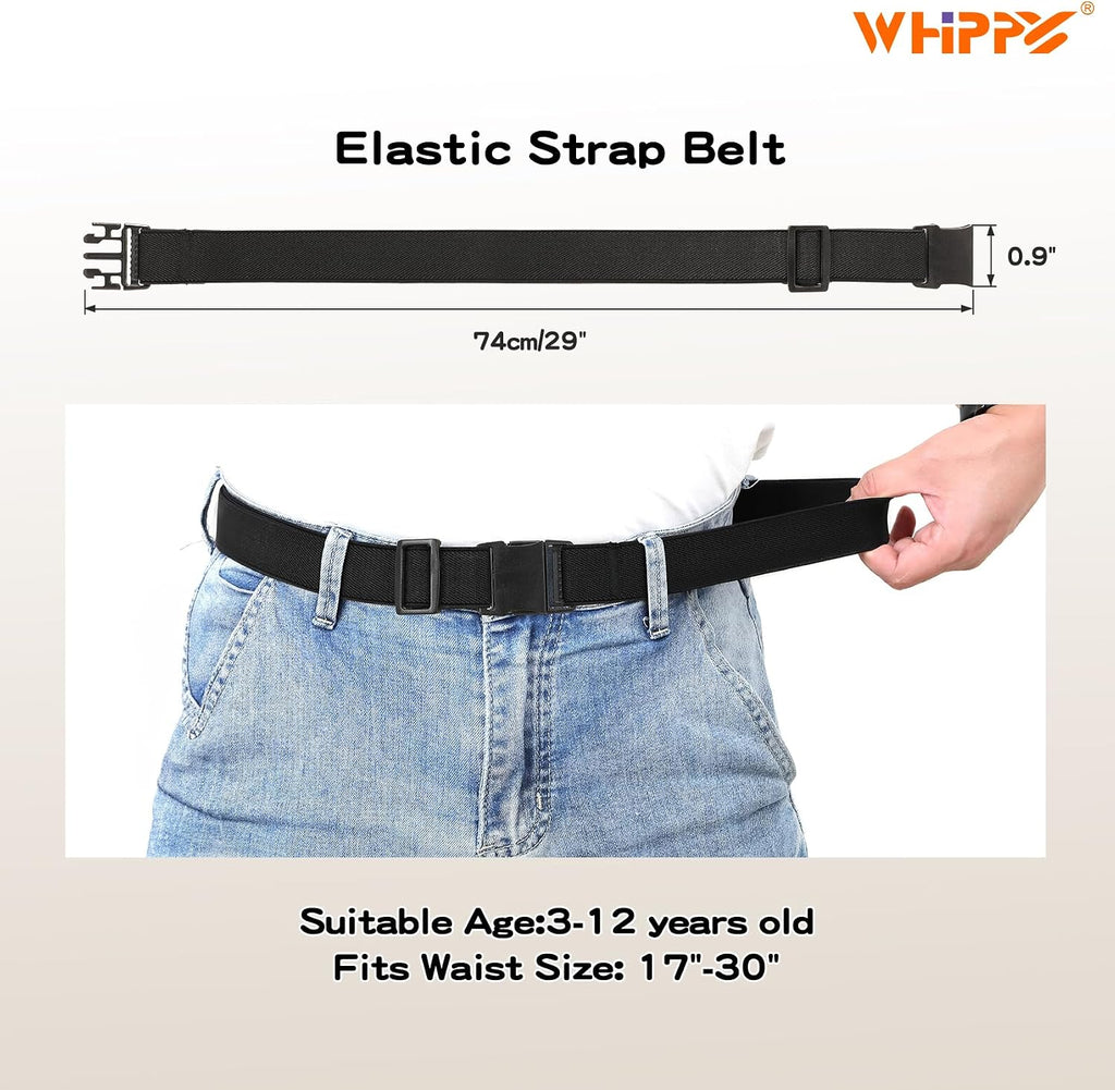 Elastic Kids Belt for Boys Girls - Stretch Invisible Belt with Adjustable Clip Buckle Latch Belts for School Sports