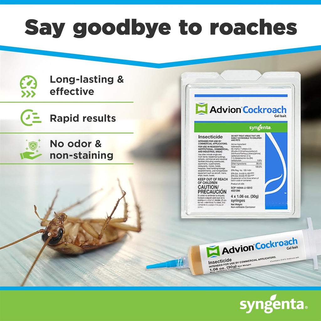 383920 Advion Cockroach Gel Bait 4 X 30 Gram Tubes Roach Control