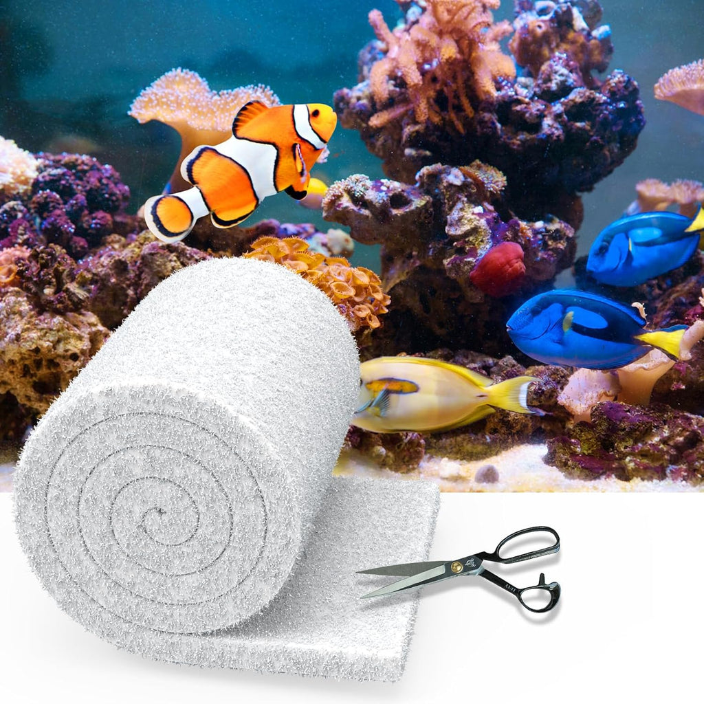 Aquarium Filter Floss 12 * 72 Inches,Dual Density Aquarium Filter Pad,Pond Filter Pad,Filter Media for Crystal Clear