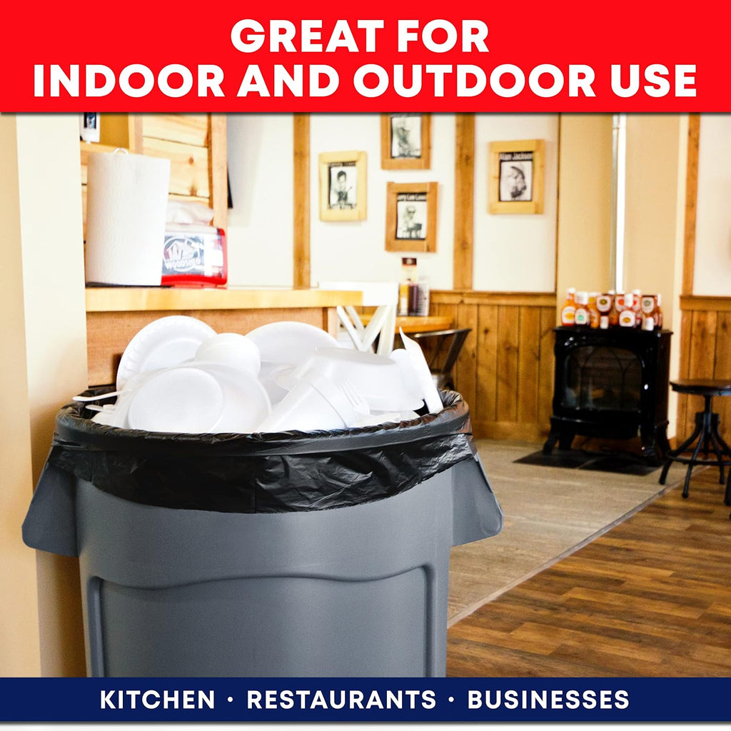 Contractor Garbage Bags 55 Gallon, 3 Mil Black Contractor Garbage Bag (50 Bags w/Ties) Large 55 Gallon Trash Bags