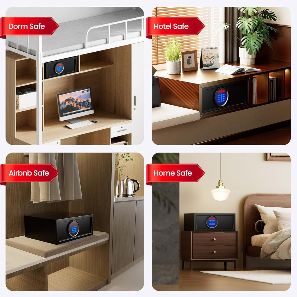 𝟐𝟑 𝐋𝐁 Hotel Safe Box with Administrator's Password Safe with Silent Mode & LED, Laptop Safe with Backlit Keypad 𝐆𝐢𝐟𝐭𝐬
