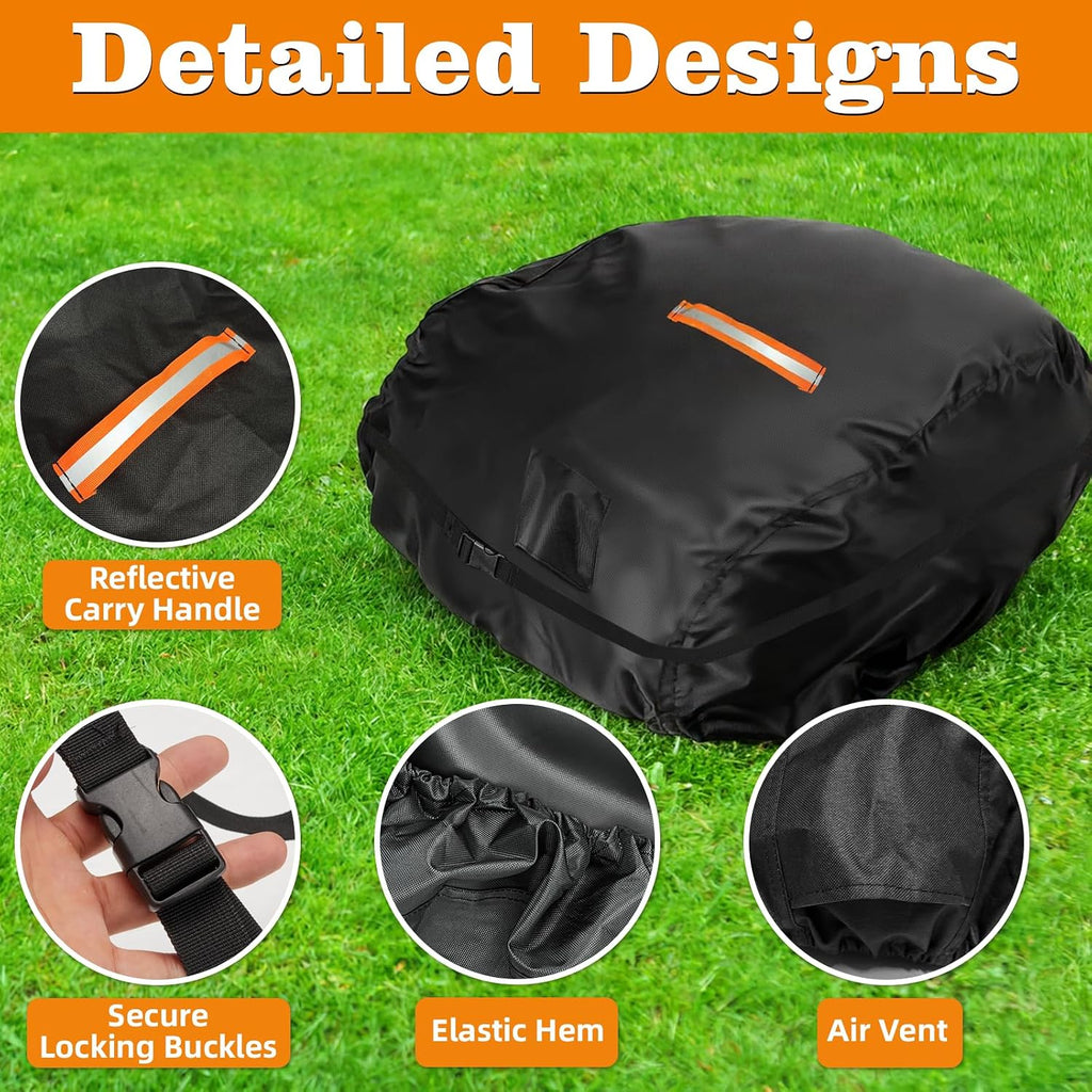 Robot Lawn Mower Cover 500D Robotic Lawnmower Cover 32x24x17in | Waterproof Heavy Duty Wire Free Automatic Lawnmower