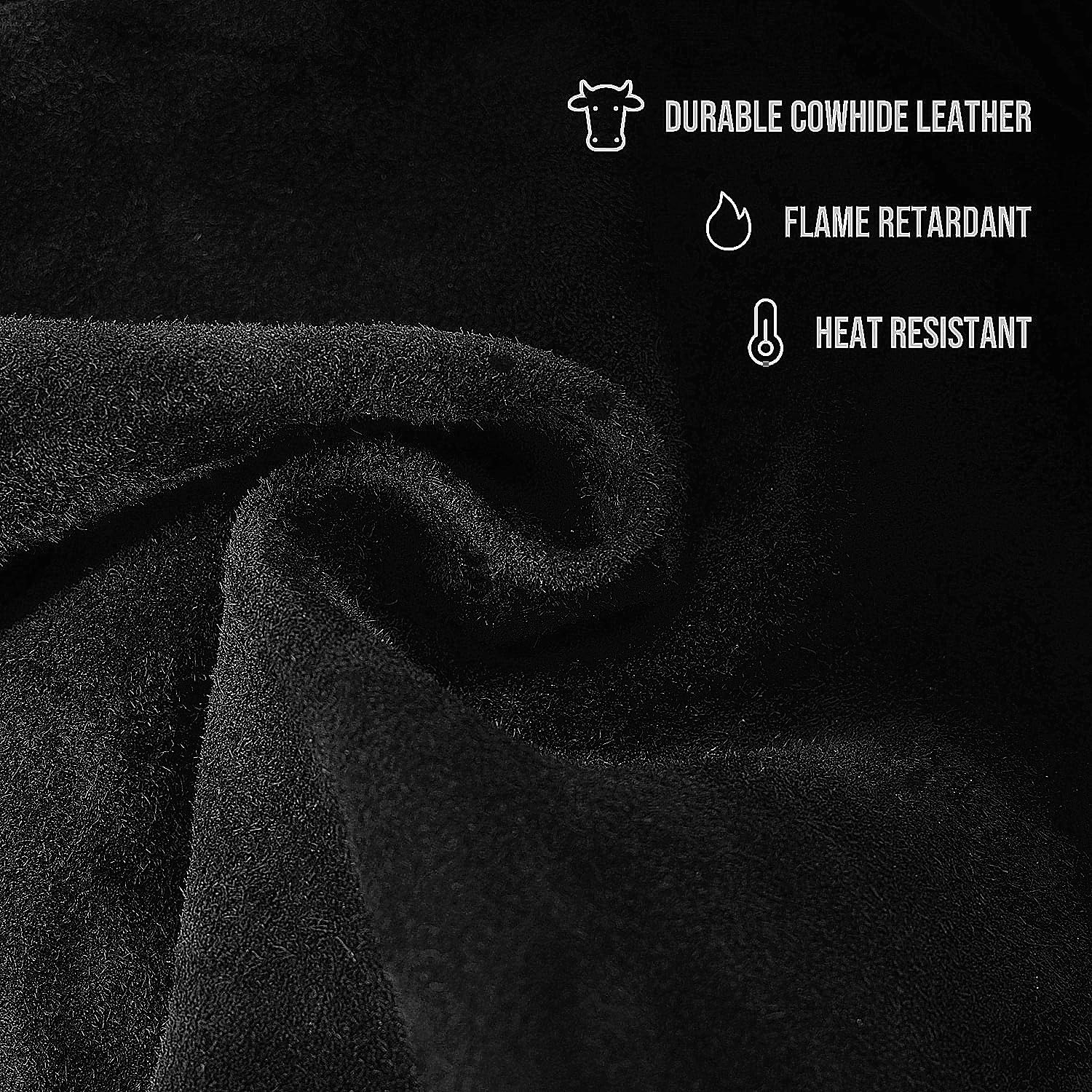 Leather Welding Jacket Flame-Resistant Heavy Duty Welding Apron with Sleeve,Adjustable Cuffs, Adjustable Collar